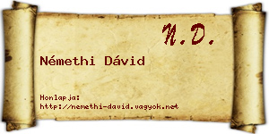 Némethi Dávid névjegykártya